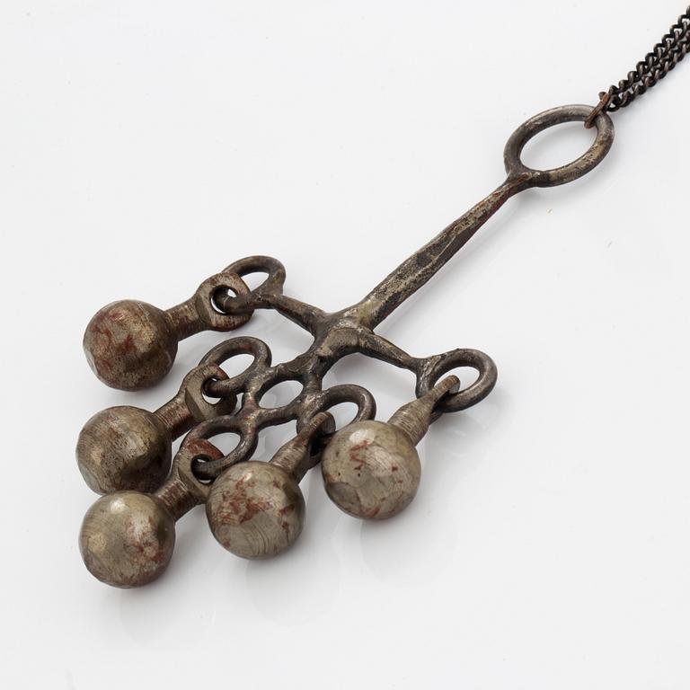 Bertil Vallien, bangle and necklaces, 5 pieces.