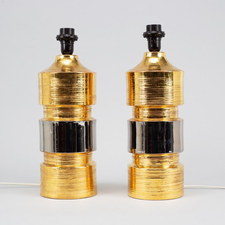 A pair of eartheware table lights Bitossi, Italy, 1960's-70's.