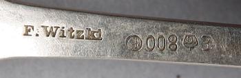 DIVERSE BESTICK, 9 st, silver, mest Tyskland, bla F. Witzki. 1800/1900-tal.