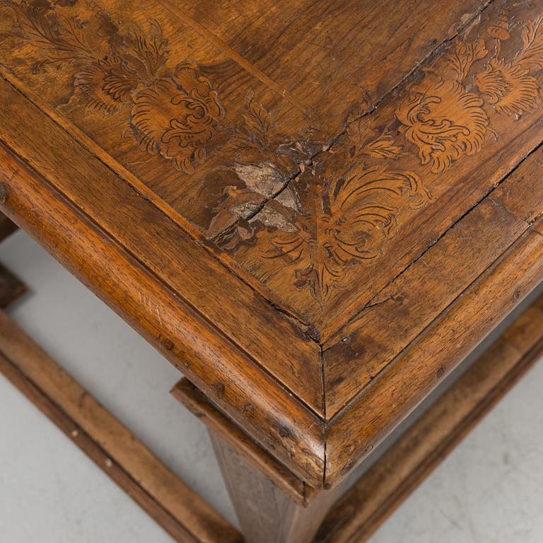 A Renaissance-style mahogany table, late 19th century.