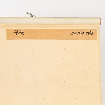 Japanese scroll painting, ink and colour on paper, 20th century. Unidentified artist.