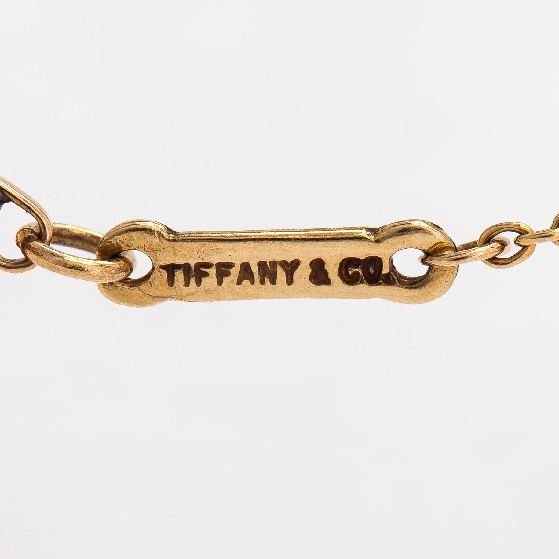 Tiffany & Co, Elsa Peretti, collier, "Diamonds by the Yard", 18K guld med en diamant ca 0.05 ct.