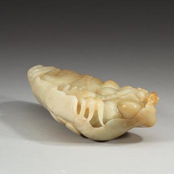 SKULPTUR, nefrit. Kina.