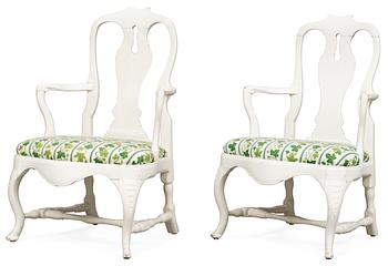938. Two matched Swedish Rococo armchairs.