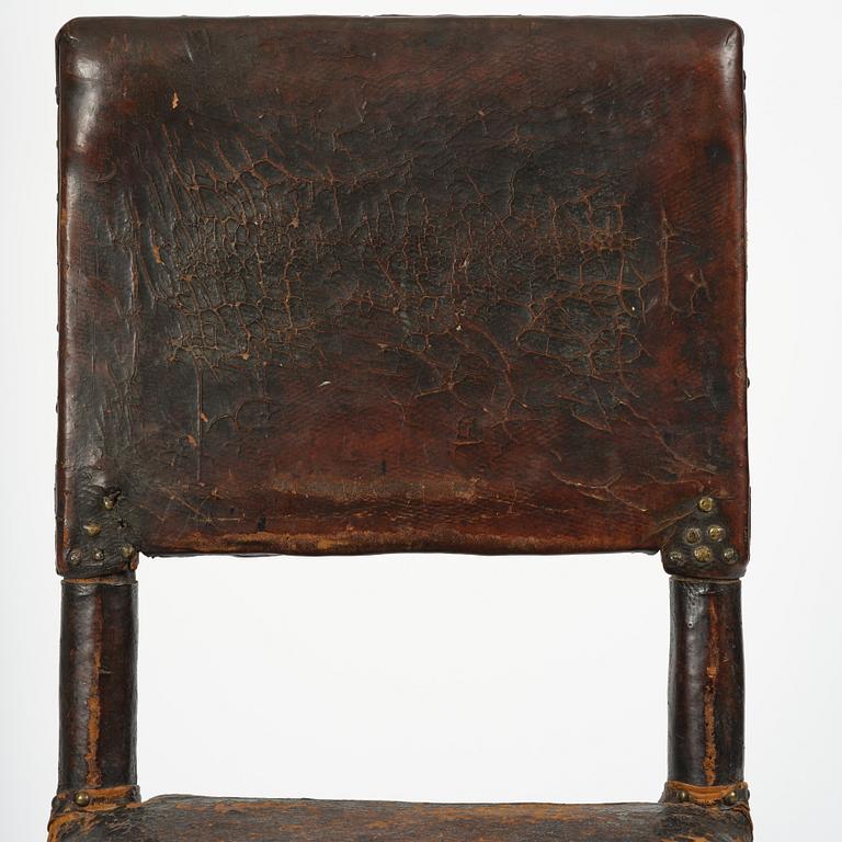 A Swedish baroque chair, late 17th century.