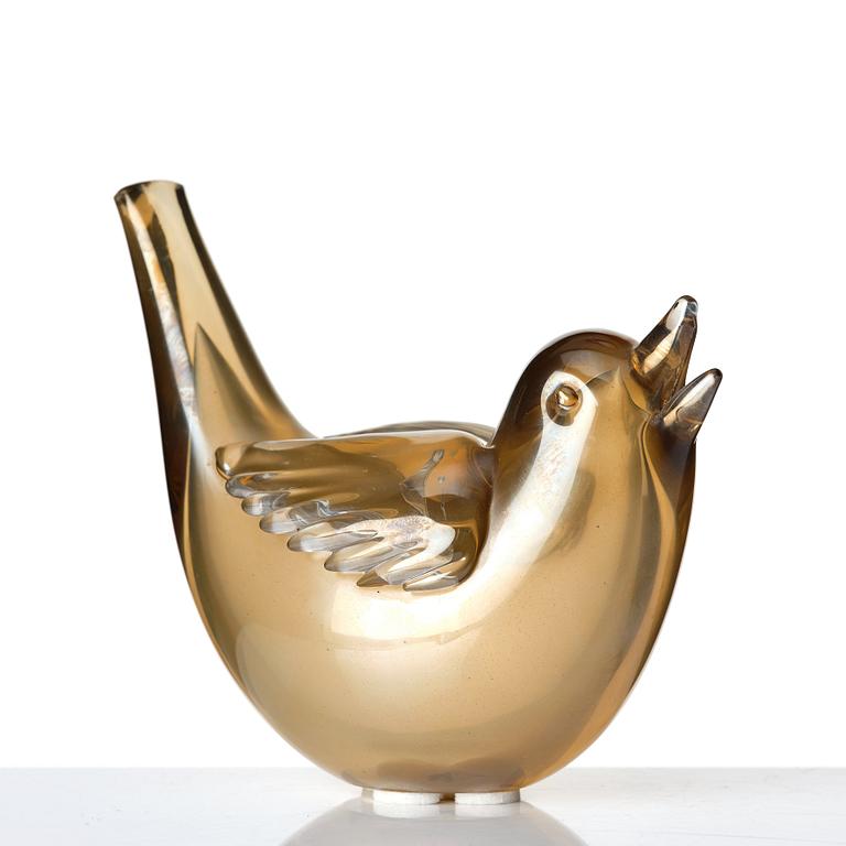 Tyra Lundgren, a glass sculpture of a bird, Venini, Murano, model 2627, ca 1937-38.