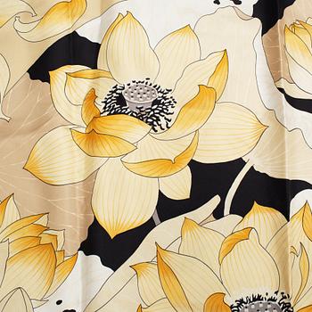 Hermès, 3 silk scarves 'Fleurs De Lotus', 'Jeune Coqs" & 'Fantasie'.