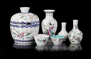 PARTI PORSLIN, 6 delar, Kina, 1800/1900-tal.