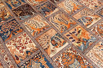 A figural Kashmar carpet, approx. 347 x 300 cm.