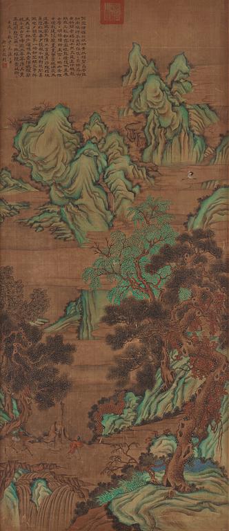 A Chinese landscape painting, signed Wen Zhengming (1470-1559),