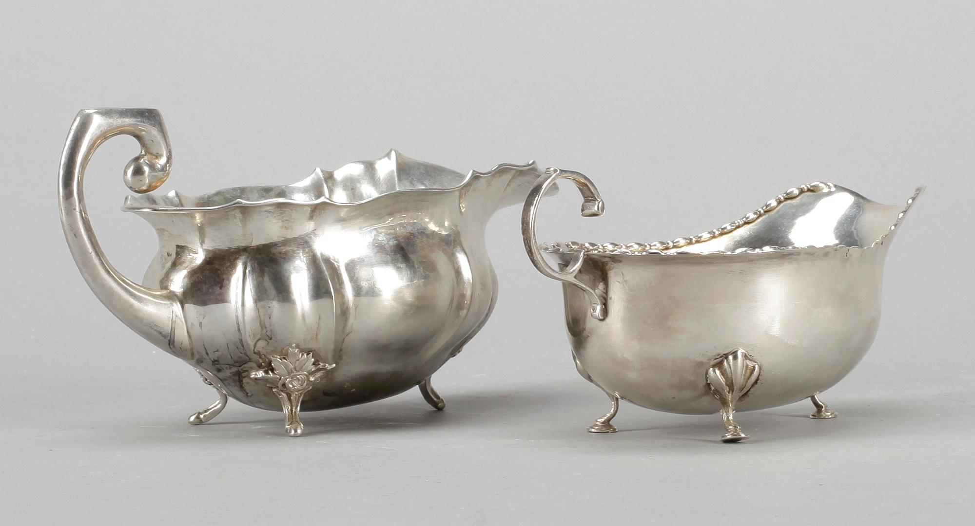 SÅSSNIPOR,  2 st, silver, Tyskland, rokokostil, 1900-tal. Totalvikt ca 264 gram.