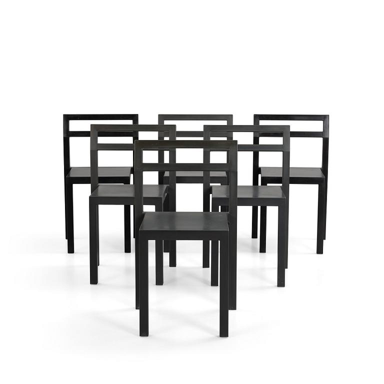 Boris Berlin/Poul Christiansen, a set of six 'Non' chairs, Komplot design, Källemo, 21st century.