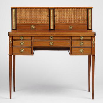 A presumably German Louis XVI mahogany desk, late 18th century.