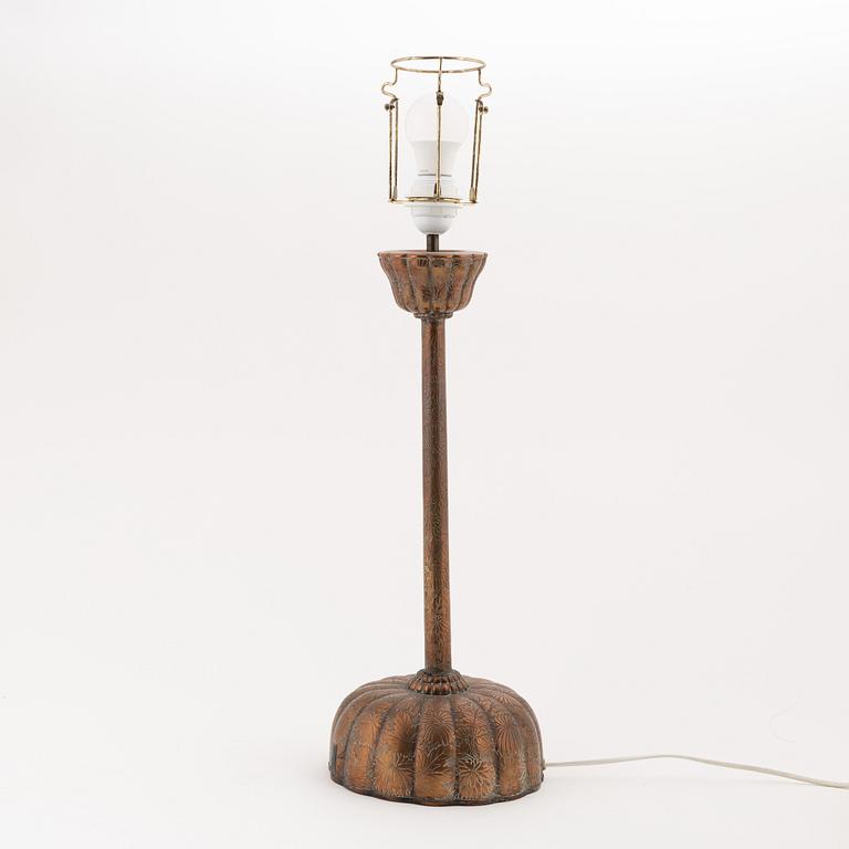 A Japanese altar stick mounted as a lamp, Meiji period (1868-1912).