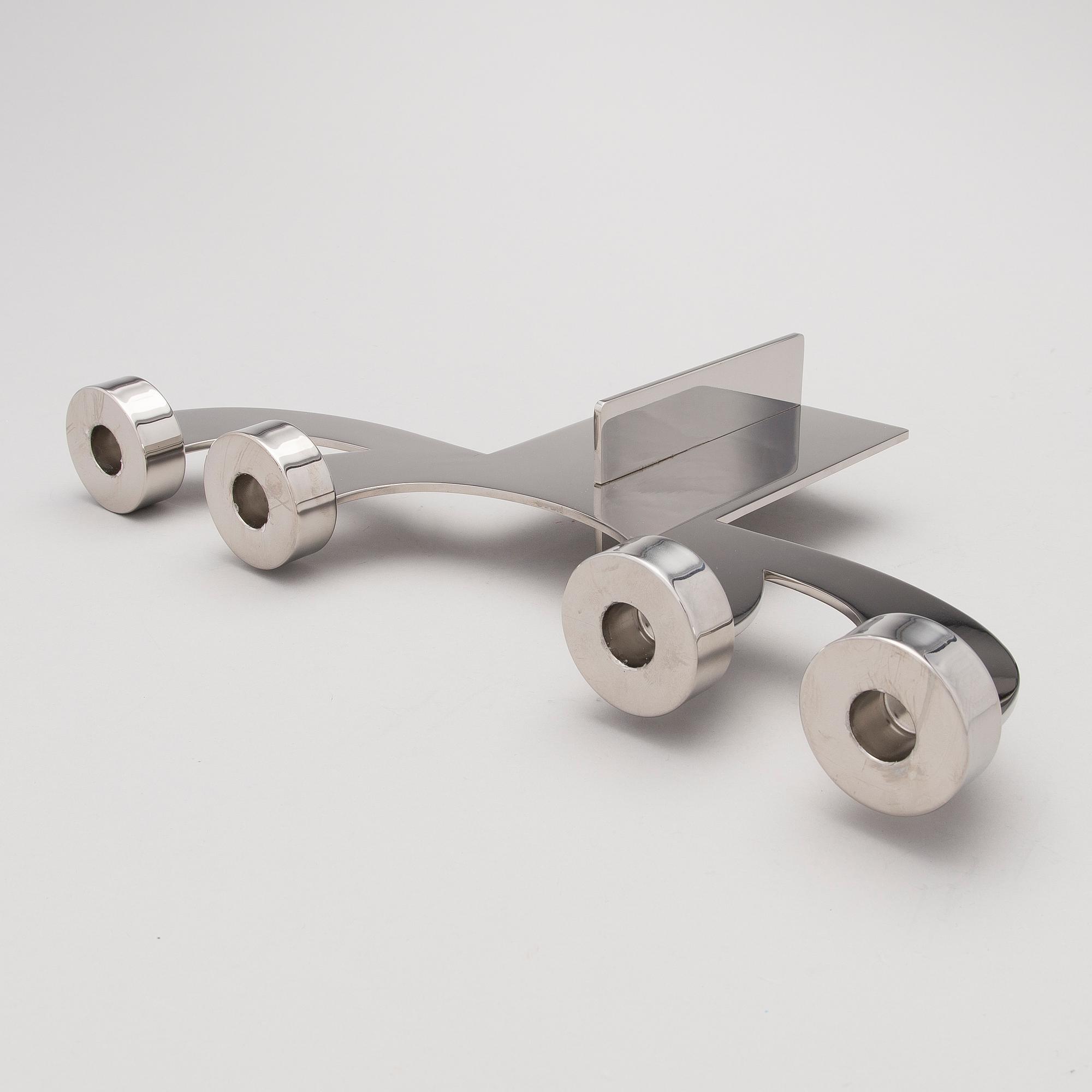 GEORG JENSEN, KYNTTILÄJALKA, teräs, suunnitellut Grethe Meyer.