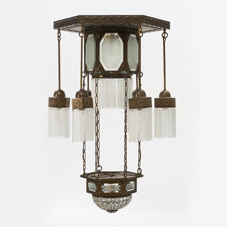 An Art Nouveau ceiling light, early 20th Century.