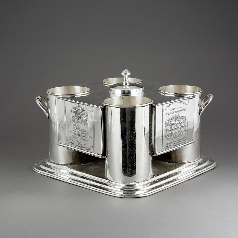 CHAMPAGNEKYLARE, för fyra flaskor, 1900-2000-tal.