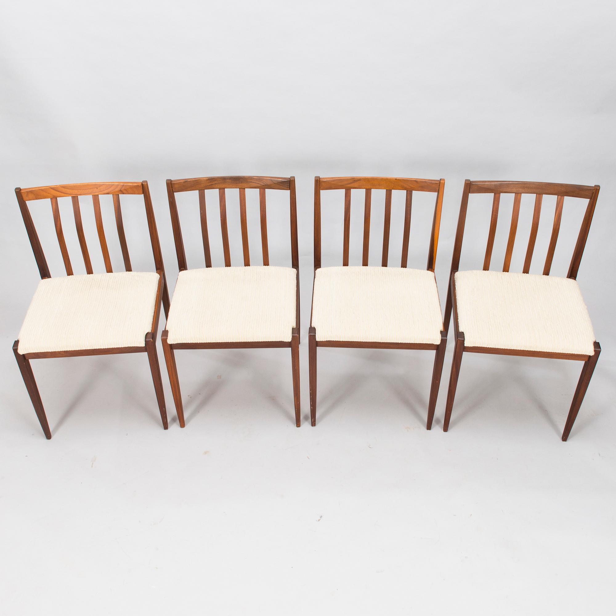 Four chairs from 1950's in teak.