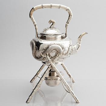 Teservis, fem delar, silver. Wang Hing & Co, Hong Kong & Canton.