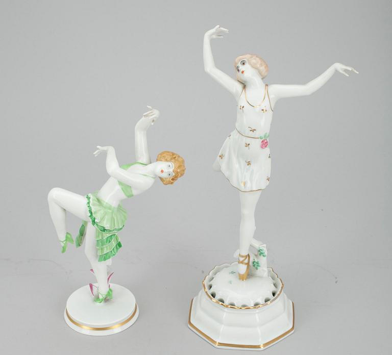 FIGURINER, 2 st, porslin, "Spring" samt "Charleston", Rosenthal 1900-tal.