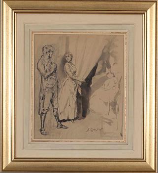 ALBERT EDELFELT, blandteknik, sign.