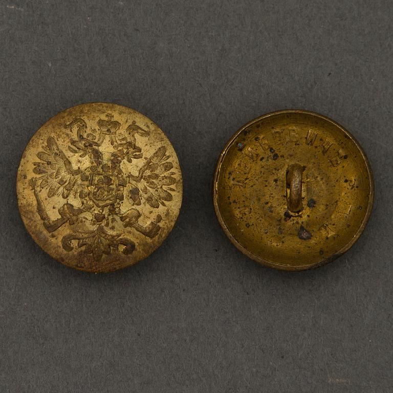 Set of 26 Imperial Russian brass uniform buttons.