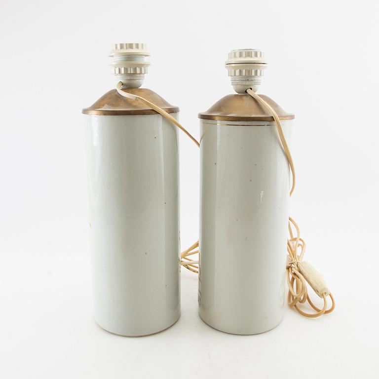 Bordslampor/Vaser 2 st snarlika Kina 1900-tal porslin.