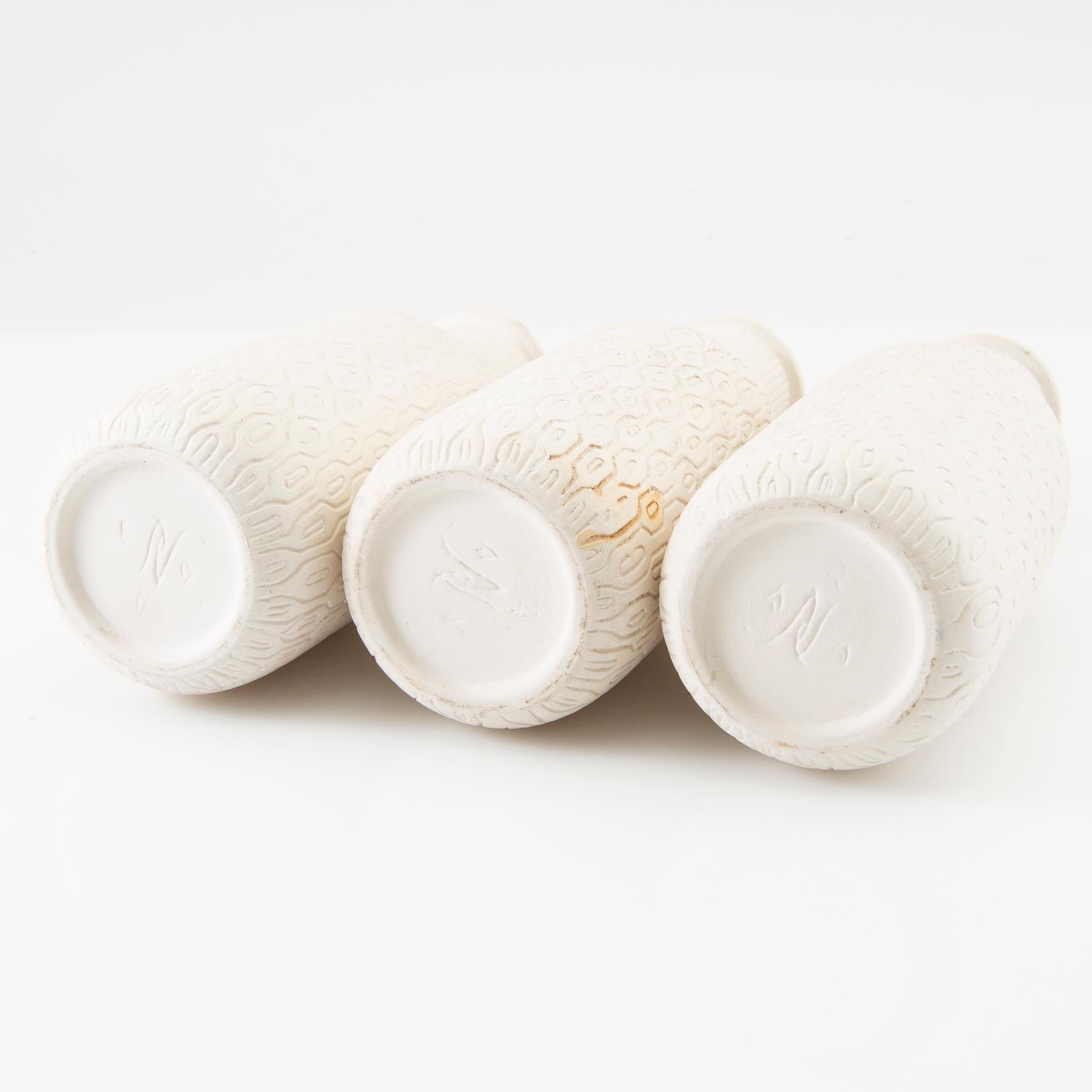 Gunnar Nylund, Vases 3 pcs, Nymölle Denmark.