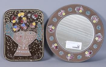 SPEGEL samt PLAKET, Mari Simmulson, Uppsala Ekeby.