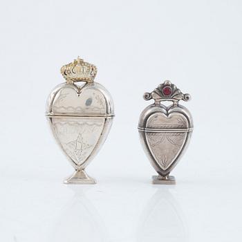 Two Scandinavian Silver Snuffboxes, 19th Century.