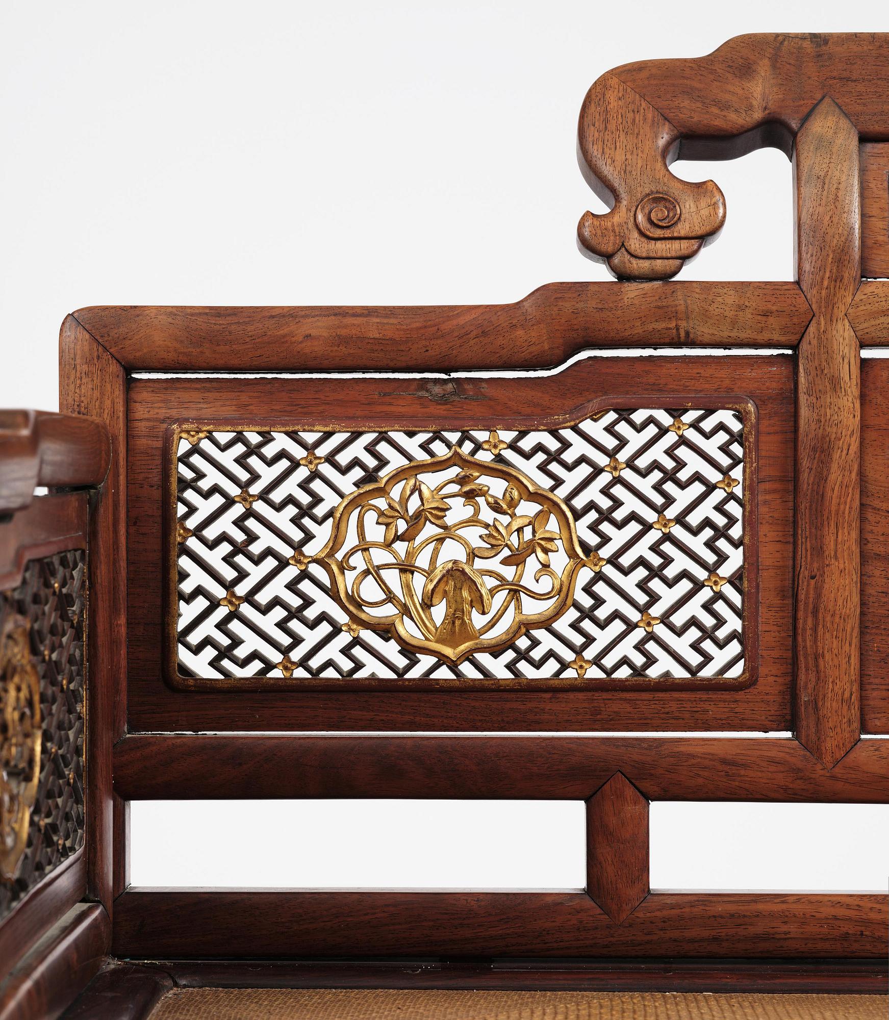 Dagbädd, hardwood. Qingdynastin, 1800-tal.
