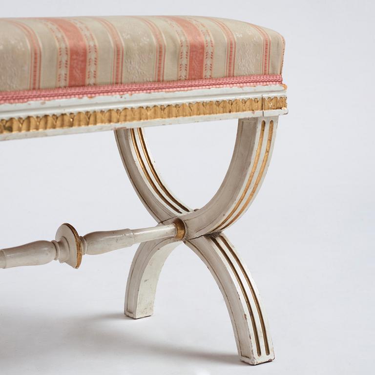 A pair of late Gustavian stools by Ephraim Ståhl (master in Stockholm 1794-1820).