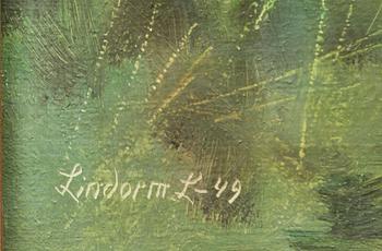 Lindorm Liljefors, Bay with Reeds and a Rowboat.