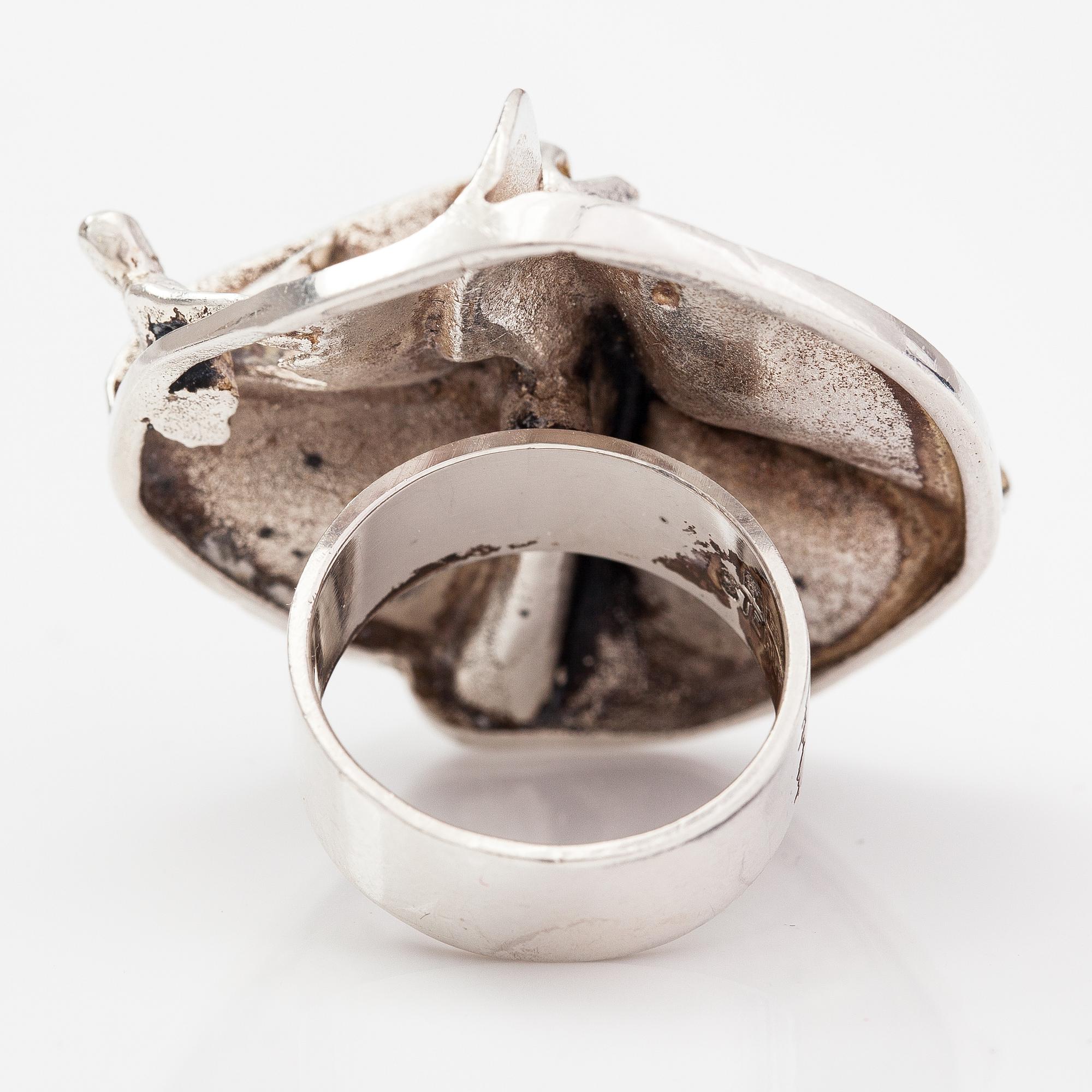Björn Weckström, Ring "Jaaras dröm", sterlingsilver. Lapponia 1970.