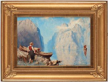 Hans Andreas Dahl, Scene from a Norwegian fjord.