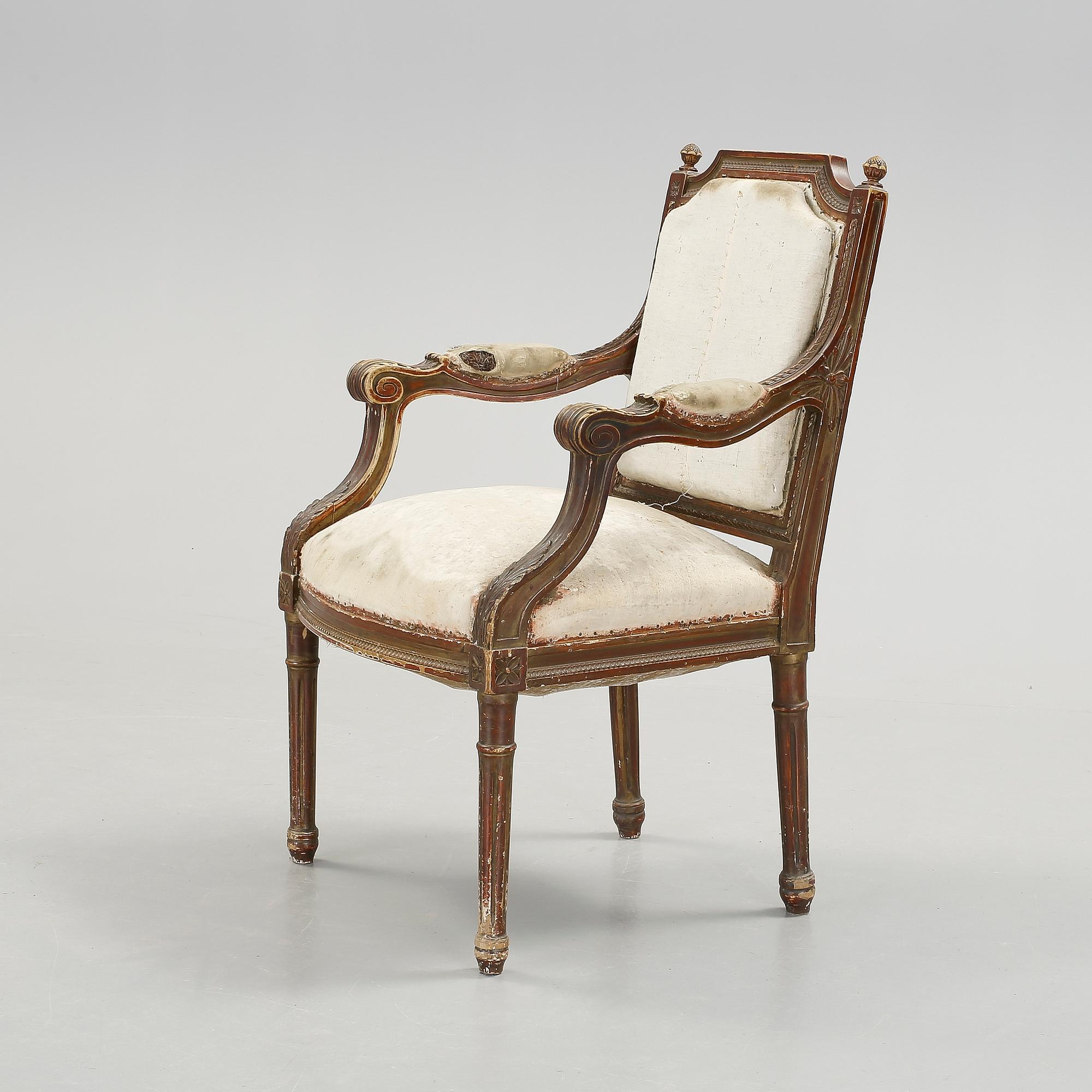 KARMSTOL, gustaviansk stil, 1800/1900-tal.