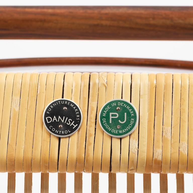 Ole Wanscher, an early pair of rosewood "Colonial Chair" model PJ 149, Poul Jeppesen, Denmark, ca. 1950.