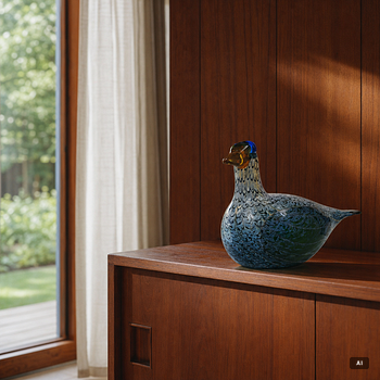 Oiva Toikka, a 'Martin Hanhi' glass bird, for the 80th jubilee of Finlands independence, Nuutajärvi, Iittala, Finland.