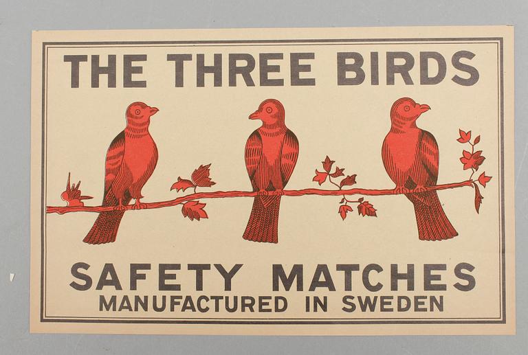 PARTI REKLAMAFFISCHER FÖR TÄNDSTICKOR, 1900-talets första hälft.