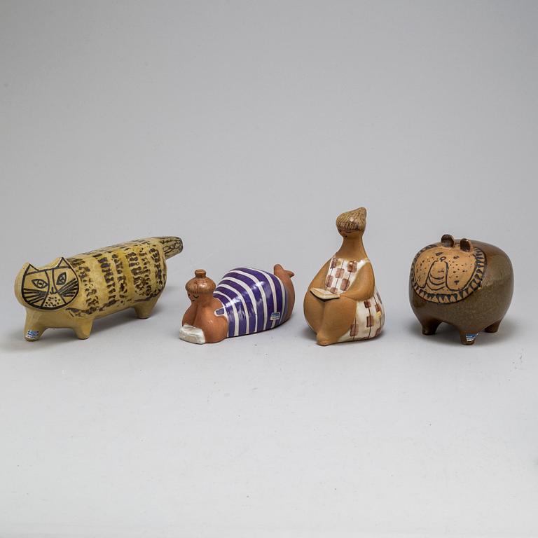 LISA LARSON, figurer, 4 st, stengods, Gustavsberg.