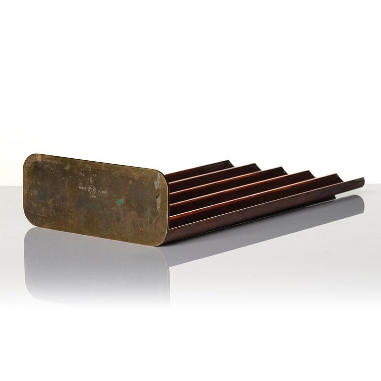 Ivar Ålenius-Björk, a copper and brass wall sconce, Ystad Metall, Sweden, 1939-41.