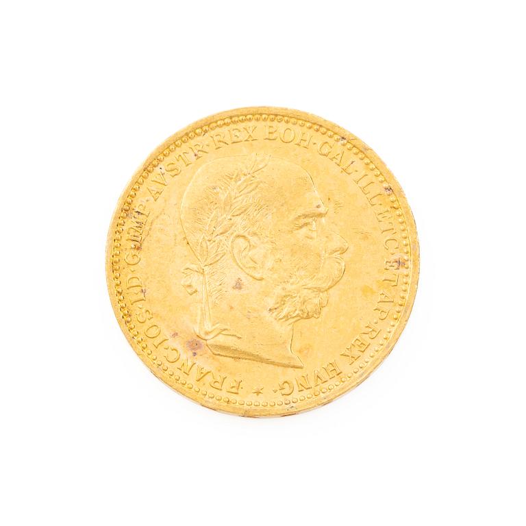 Gold coin, Austria-Hungary, 20 Corona, 1893.