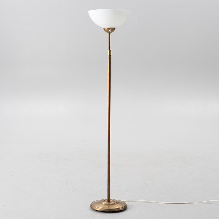 A brass floor lamp, Sweden, mid 20th century.
