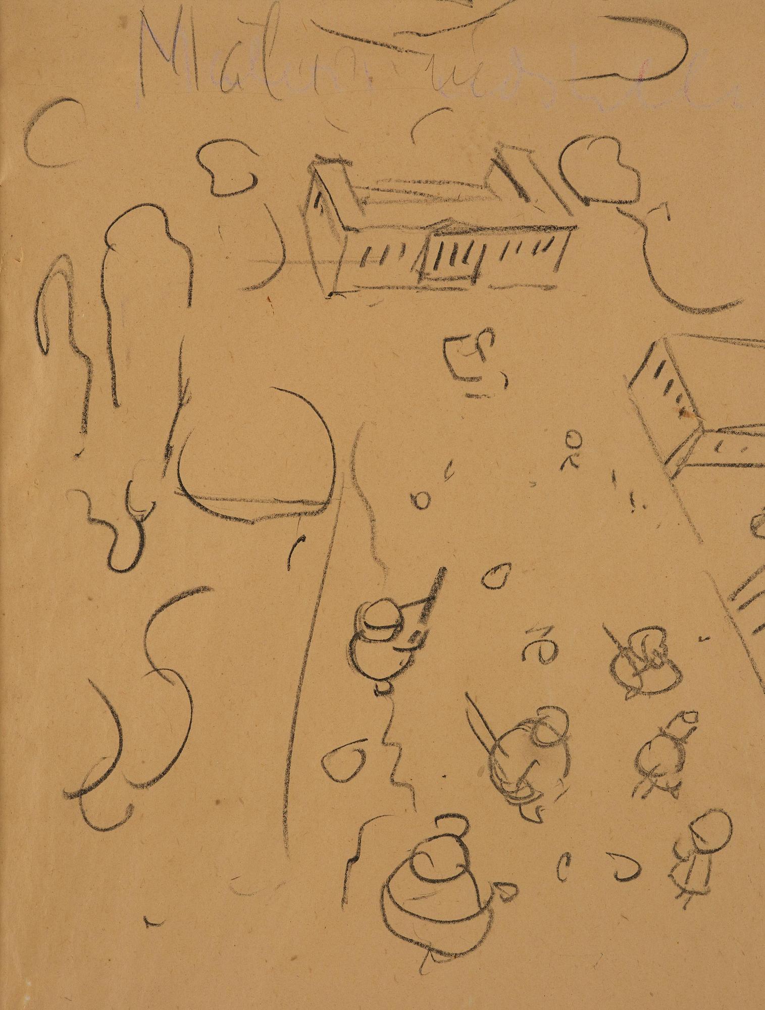 Edvard Munch, Study for "Exhibition poster. Tethered eagle", a pair.