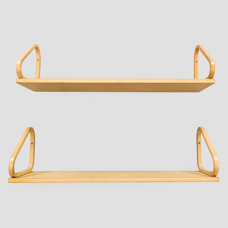 Alvar Aalto, two '112B' shelves, Artek, late 20th century.