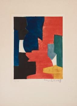 809. Serge Poliakoff, "Composition bleue, rouge, verte et noire".