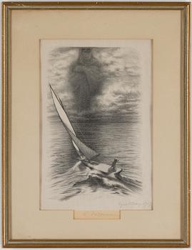 TYRA KLEEN, litograph, signed and dated 1907.