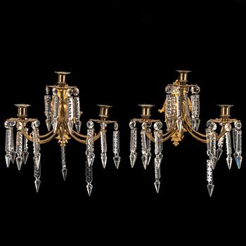 A pair of Victorian wall sconces, late 19th Century.