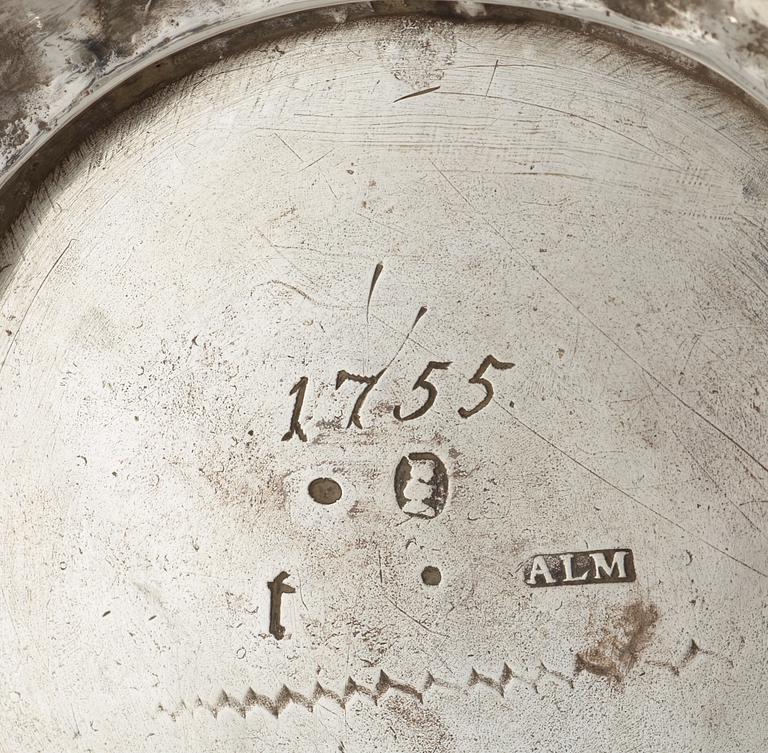 A Swedish 18th century parcel-gilt beaker, makers mark of Anders Lundman, Stockholm 1746.