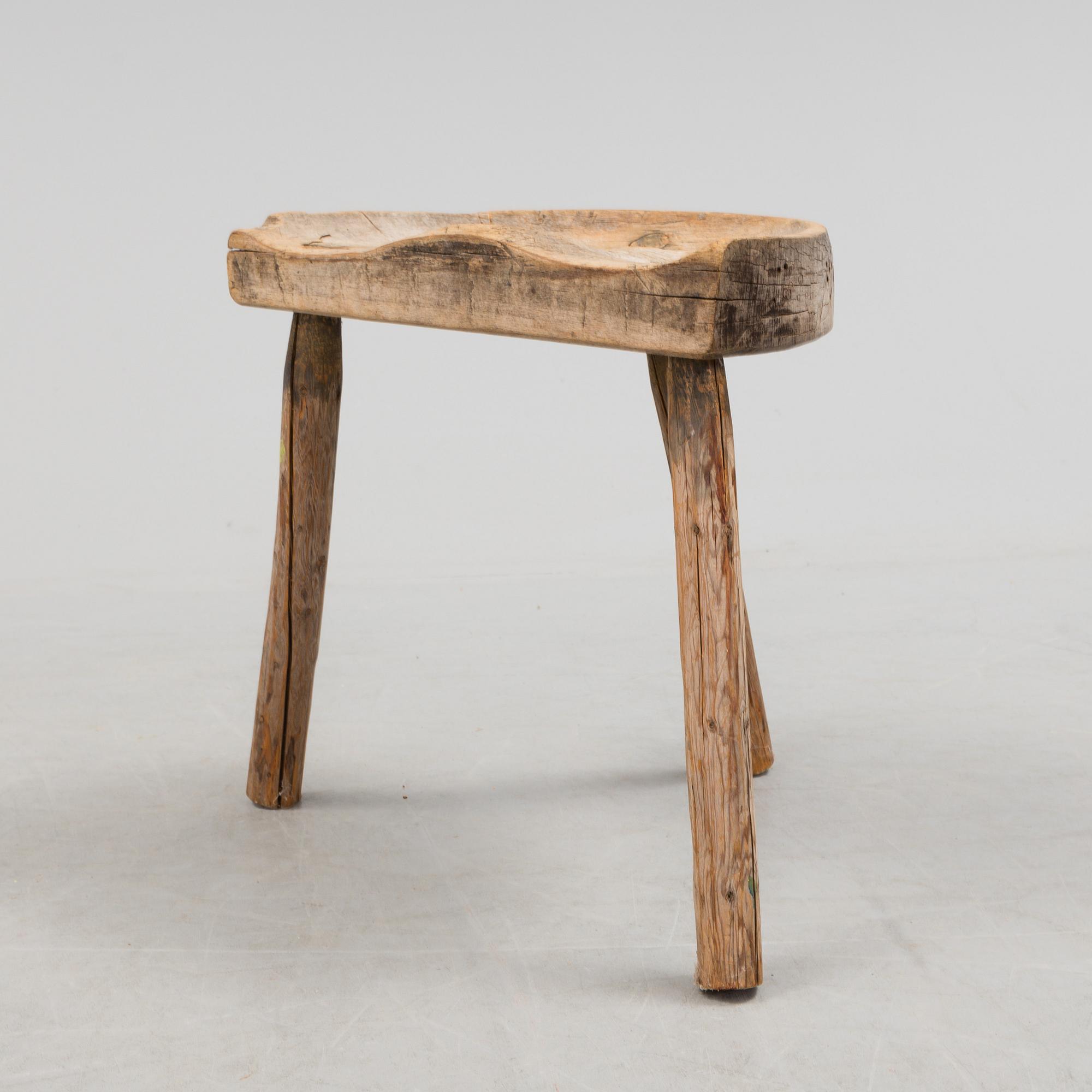 A folk art stool 19th century.